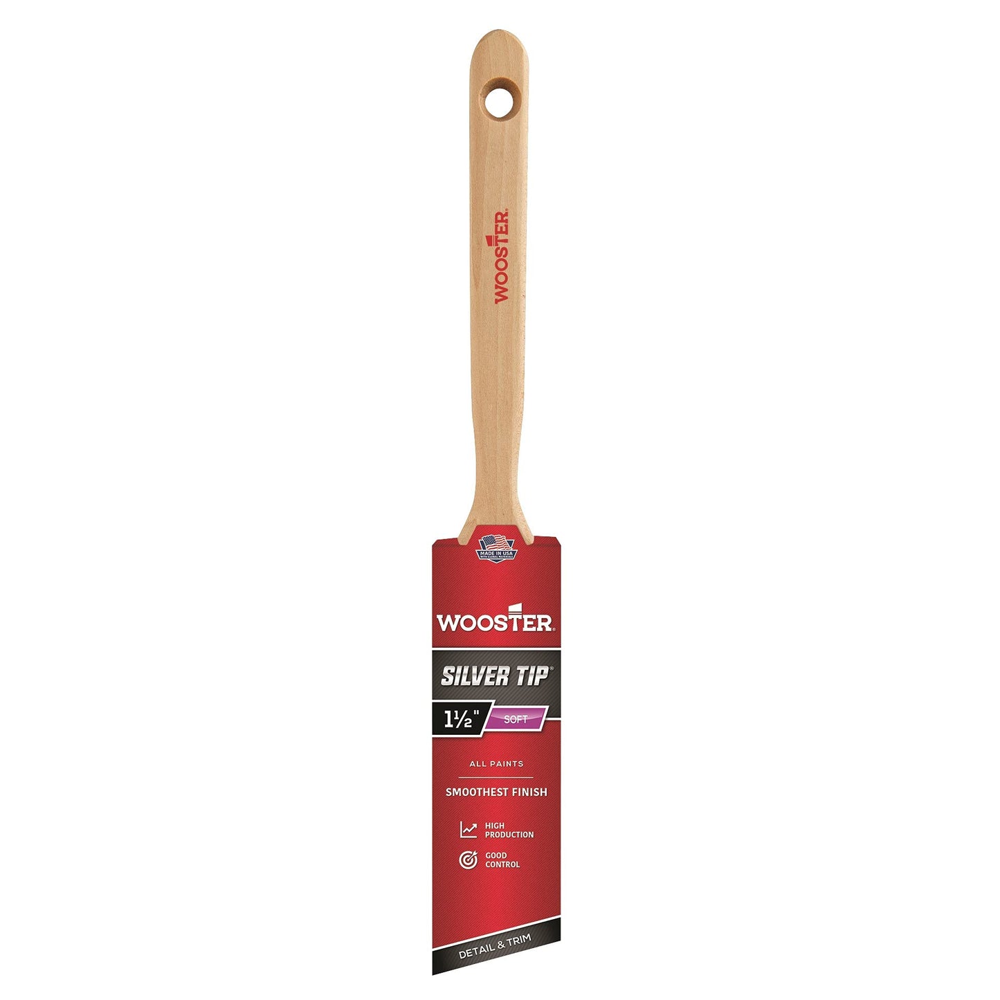 Wooster Brush 5221-2 Tip Angle Sash Paintbrush, 2-Inch, 2 Inch, White,Silver
