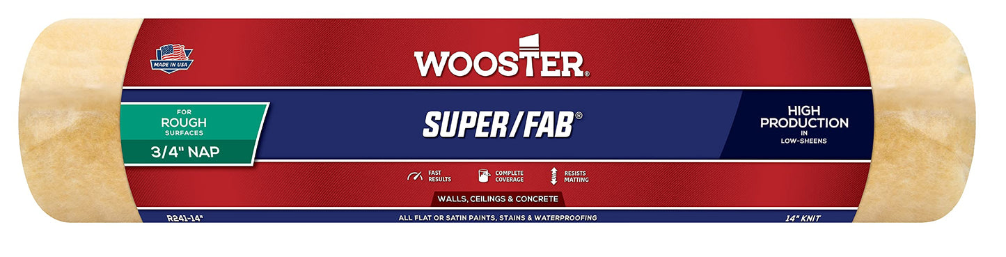 Wooster Brush R241-4 Super/Fab Roller Cover, 3/4-Inch Nap, 4-Inch