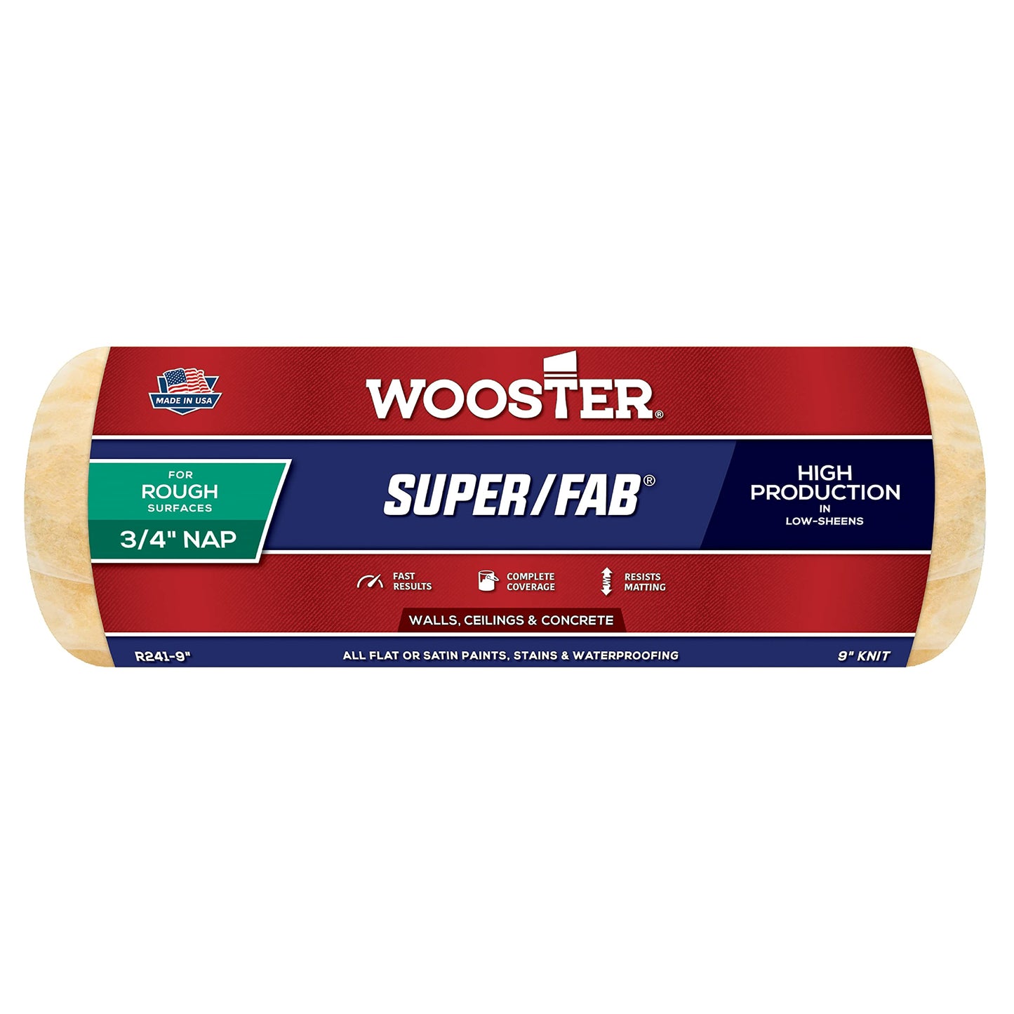 Wooster Brush R241-4 Super/Fab Roller Cover, 3/4-Inch Nap, 4-Inch