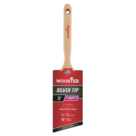 Wooster Brush 5221-2 Tip Angle Sash Paintbrush, 2-Inch, 2 Inch, White,Silver