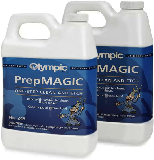 Olympic Pool Paint - Prep Magic - 1/2 Gallon, 2 pack - One step cleaning and etch solution for swimming pools