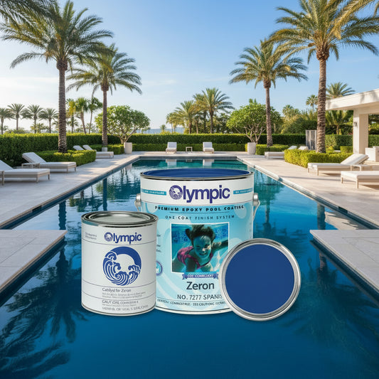 Olympic ZERON High Yield 2 Part Epoxy Pool Paint / Color: Spanish Blue