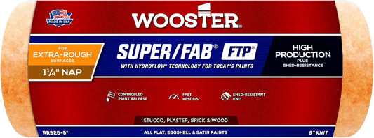 Wooster Brush RR926-9 Inch Super Fab FTP Roller Cover, 1 1/4-Inch Nap