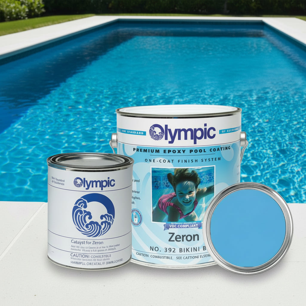 OLYMPIC ZERON HIGH YIELD EPOXY POOL PAINT COLOR: BIKINI BLUE